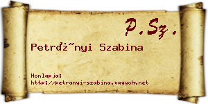 Petrányi Szabina névjegykártya