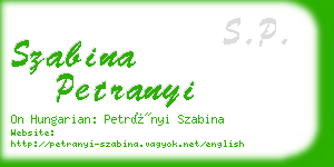 szabina petranyi business card